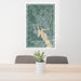 24x36 Jacksonville North Carolina Map Print Portrait Orientation in Afternoon Style Behind 2 Chairs Table and Potted Plant