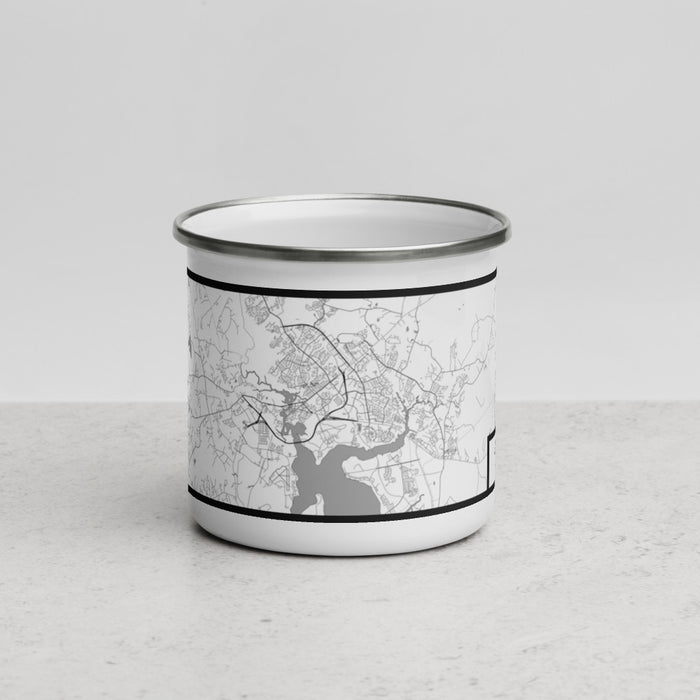 Front View Custom Jacksonville North Carolina Map Enamel Mug in Classic