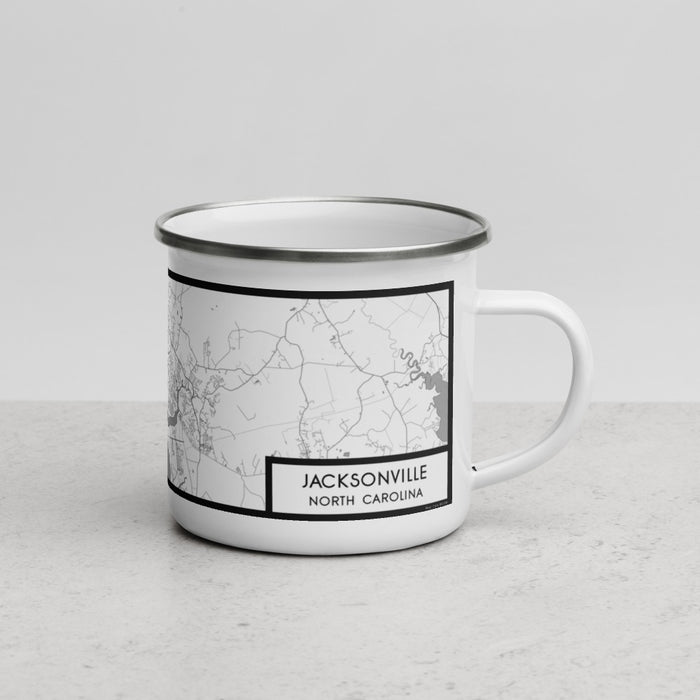Right View Custom Jacksonville North Carolina Map Enamel Mug in Classic