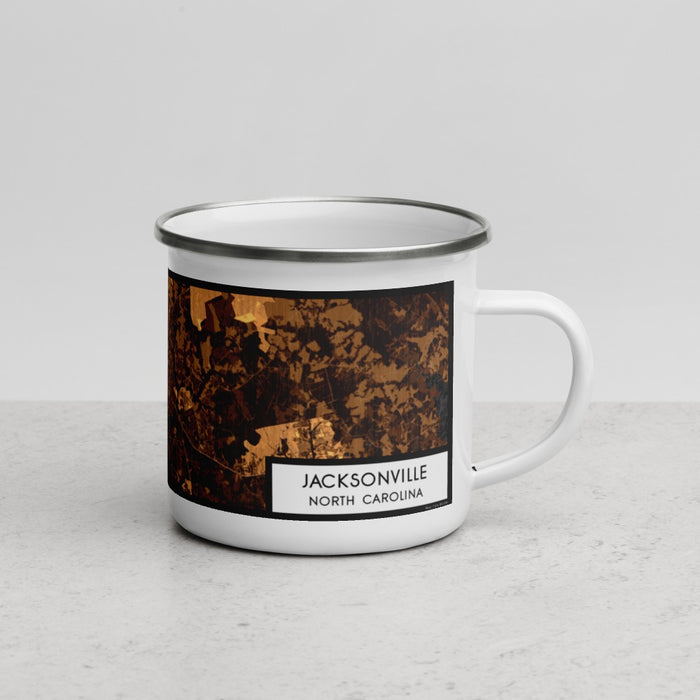 Right View Custom Jacksonville North Carolina Map Enamel Mug in Ember