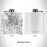 Rendered View of Jacksonville North Carolina Map Engraving on 6oz Stainless Steel Flask in White