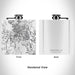 Rendered View of Jacksonville North Carolina Map Engraving on 6oz Stainless Steel Flask in White