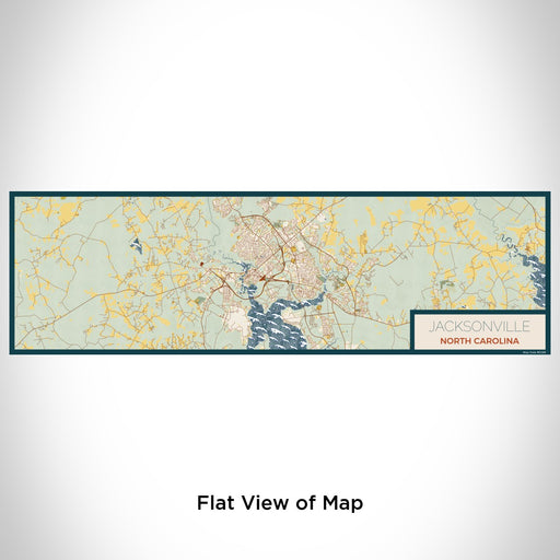 Flat View of Map Custom Jacksonville North Carolina Map Enamel Mug in Woodblock