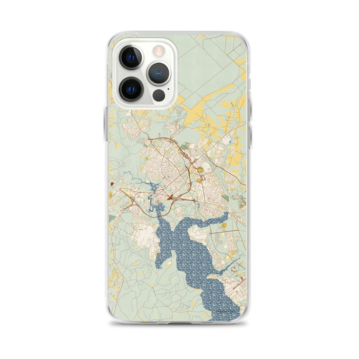 Custom Jacksonville North Carolina Map iPhone 12 Pro Max Phone Case in Woodblock