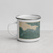 Left View Custom Jamestown New York Map Enamel Mug in Afternoon