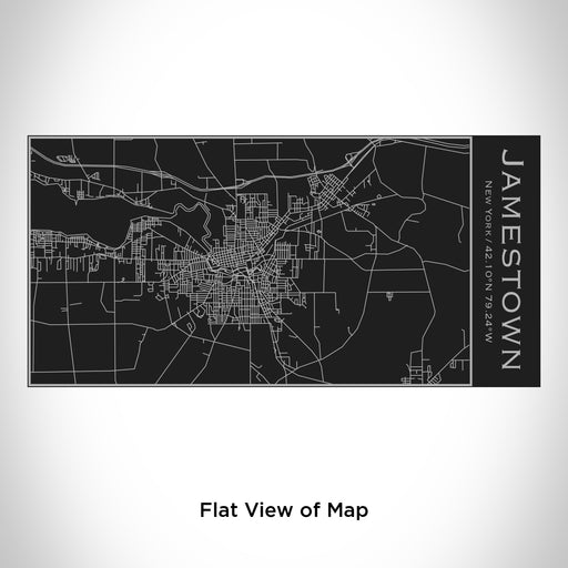 Rendered View of Jamestown New York Map Engraving on 17oz Stainless Steel Insulated Cola Bottle in Black