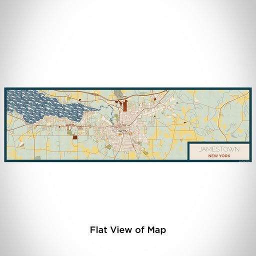 Flat View of Map Custom Jamestown New York Map Enamel Mug in Woodblock