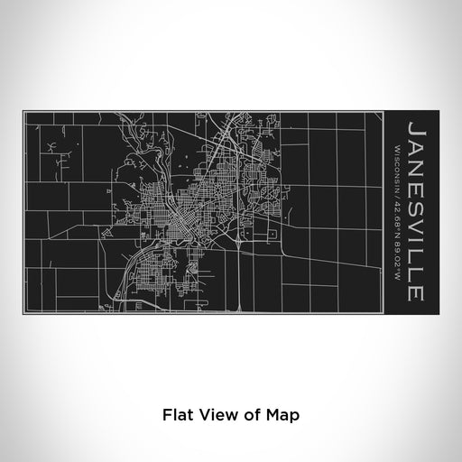 Rendered View of Janesville Wisconsin Map Engraving on 17oz Stainless Steel Insulated Cola Bottle in Black