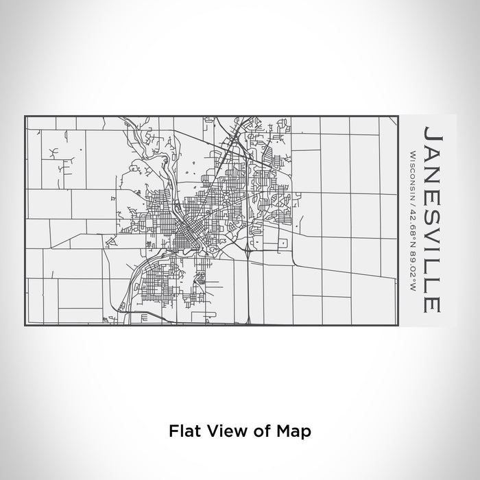 Rendered View of Janesville Wisconsin Map Engraving on 17oz Stainless Steel Insulated Cola Bottle in White