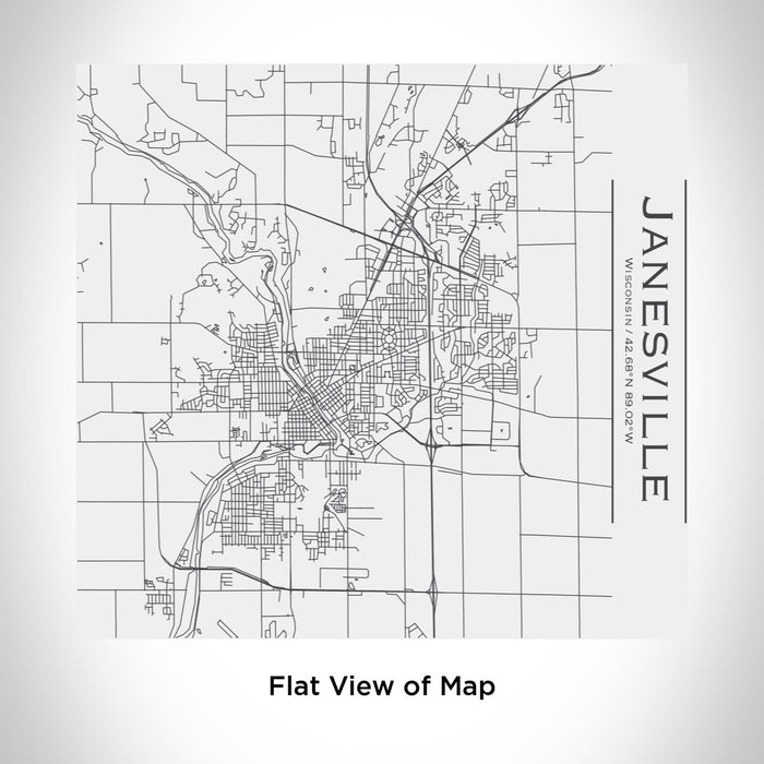 Rendered View of Janesville Wisconsin Map Engraving on 17oz Stainless Steel Insulated Tumbler in White