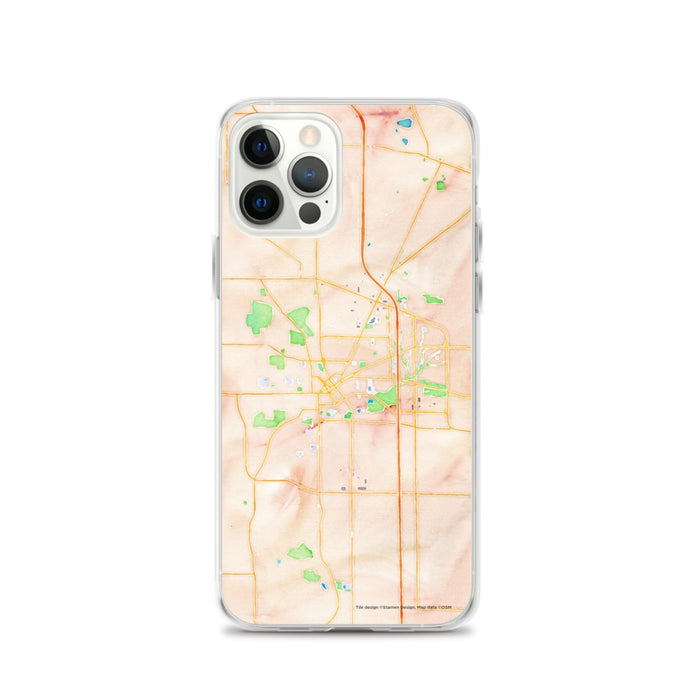 Custom Janesville Wisconsin Map iPhone 12 Pro Phone Case in Watercolor