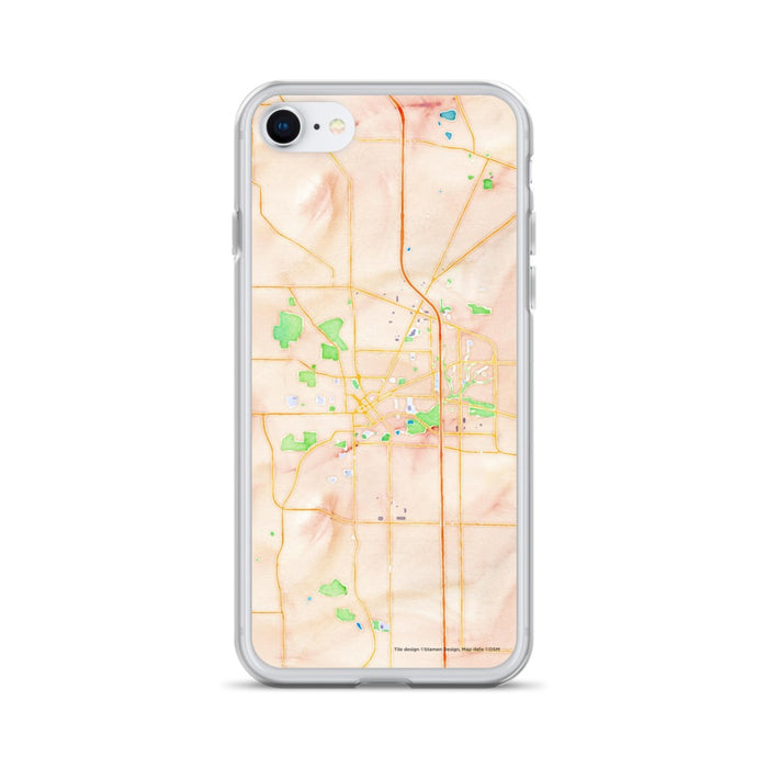 Custom Janesville Wisconsin Map iPhone SE Phone Case in Watercolor