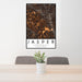 24x36 Jasper Georgia Map Print Portrait Orientation in Ember Style Behind 2 Chairs Table and Potted Plant