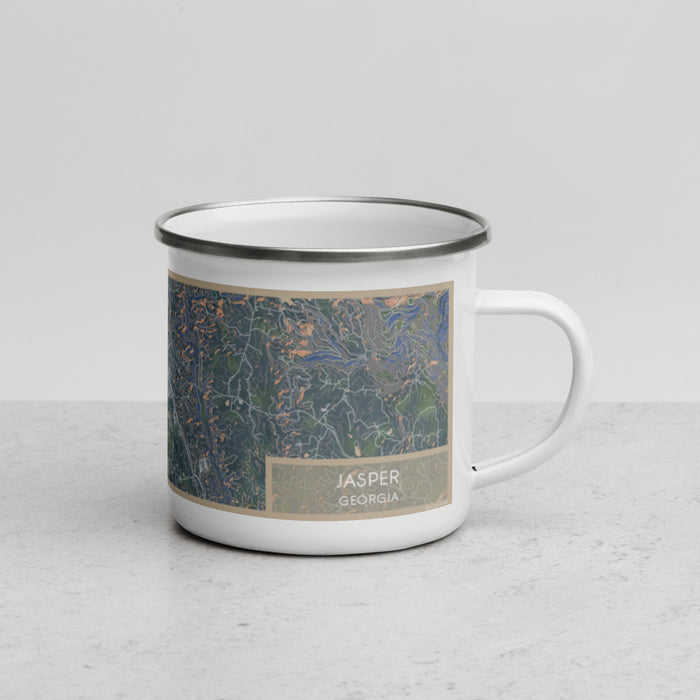 Right View Custom Jasper Georgia Map Enamel Mug in Afternoon