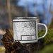 Right View Custom Jasper Georgia Map Enamel Mug in Classic on Grass With Trees in Background