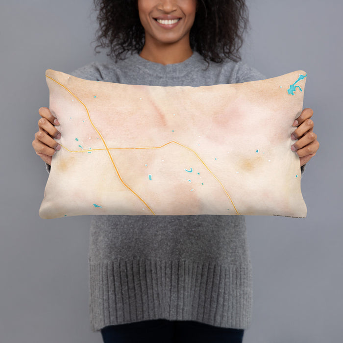 Person holding 20x12 Custom Jasper Georgia Map Throw Pillow in Watercolor