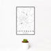 12x18 Jefferson Georgia Map Print Portrait Orientation in Classic Style With Small Cactus Plant in White Planter