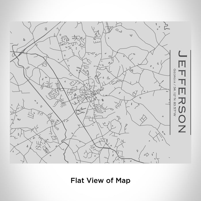 Rendered View of Jefferson Georgia Map Engraving on 20oz Stainless Steel Insulated Bottle with Bamboo Top