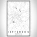 Jefferson Georgia Map Print Portrait Orientation in Classic Style With Shaded Background