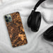 Custom Jefferson Georgia Map Phone Case in Ember on Table with Black Headphones
