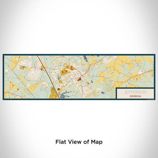 Flat View of Map Custom Jefferson Georgia Map Enamel Mug in Woodblock
