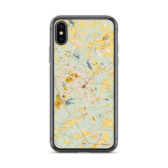 Custom iPhone X/XS Jefferson Georgia Map Phone Case in Woodblock