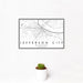 12x18 Jefferson City Missouri Map Print Landscape Orientation in Classic Style With Small Cactus Plant in White Planter