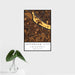 16x24 Jefferson City Missouri Map Print Portrait Orientation in Ember Style With Tropical Plant Leaves in Water