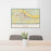 24x36 Jefferson City Missouri Map Print Lanscape Orientation in Woodblock Style Behind 2 Chairs Table and Potted Plant