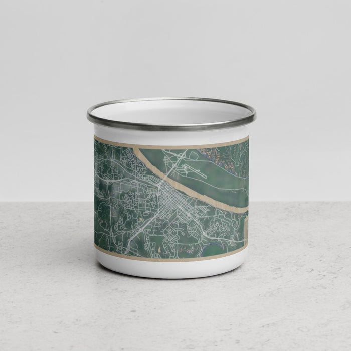 Front View Custom Jefferson City Missouri Map Enamel Mug in Afternoon