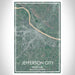 Jefferson City Missouri Map Print Portrait Orientation in Afternoon Style With Shaded Background