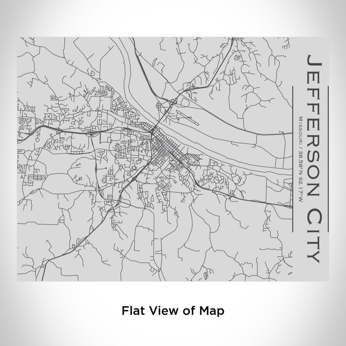 Rendered View of Jefferson City Missouri Map Engraving on 20oz Stainless Steel Insulated Bottle with Bamboo Top
