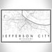 Jefferson City Missouri Map Print Landscape Orientation in Classic Style With Shaded Background