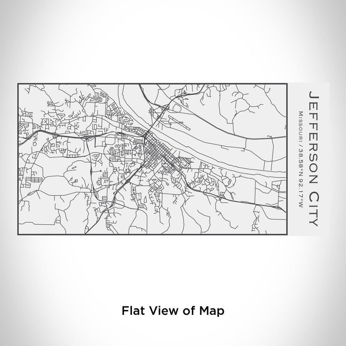 Rendered View of Jefferson City Missouri Map Engraving on 17oz Stainless Steel Insulated Cola Bottle in White