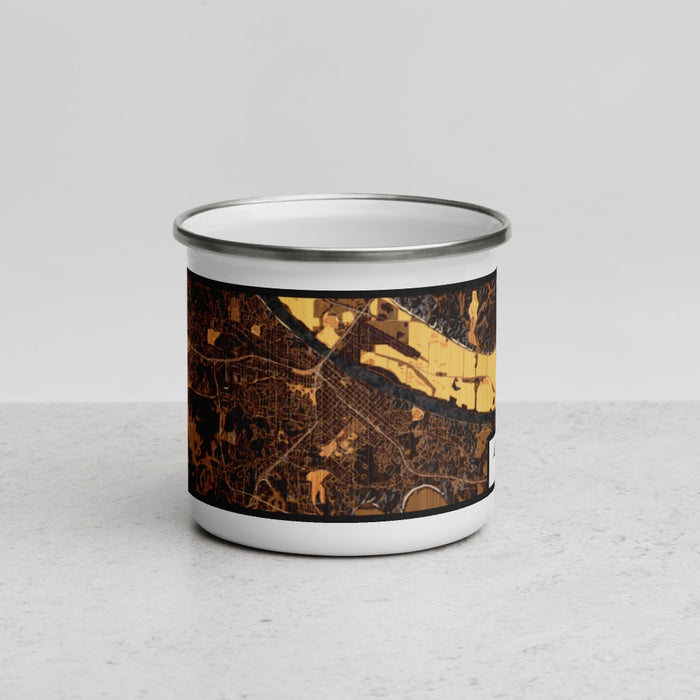 Front View Custom Jefferson City Missouri Map Enamel Mug in Ember