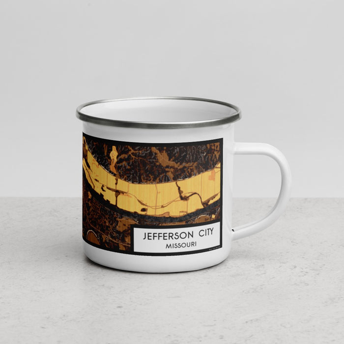 Right View Custom Jefferson City Missouri Map Enamel Mug in Ember