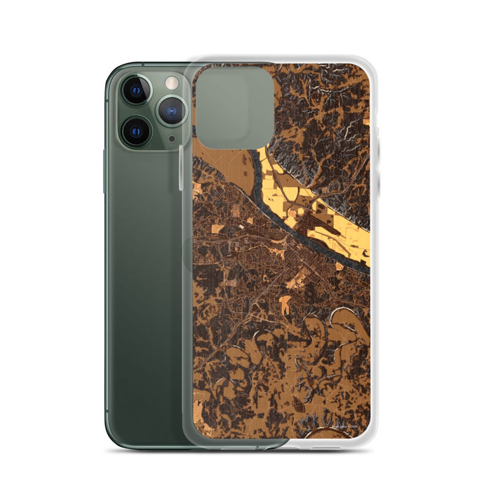 Custom Jefferson City Missouri Map Phone Case in Ember