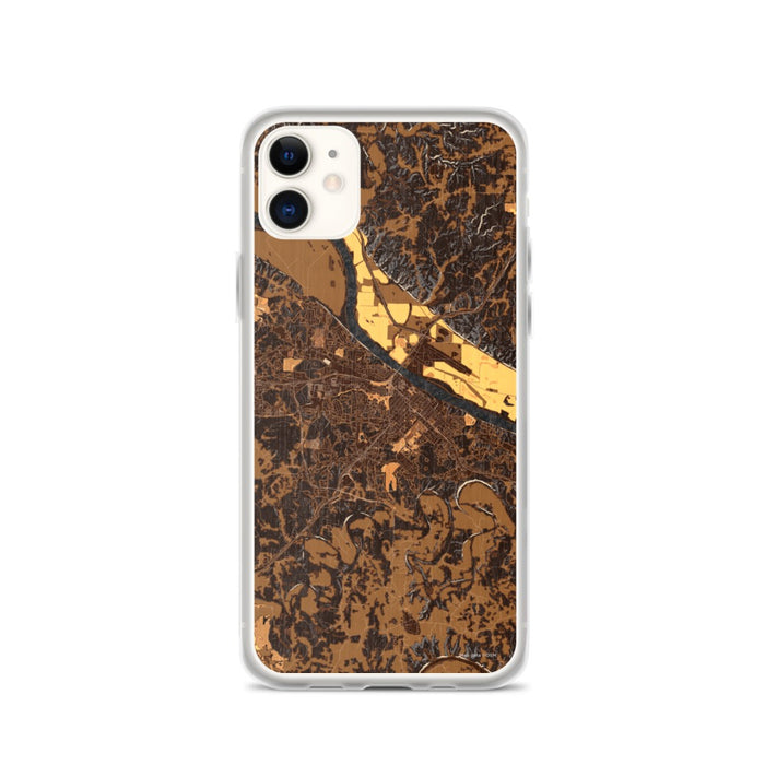 Custom iPhone 11 Jefferson City Missouri Map Phone Case in Ember