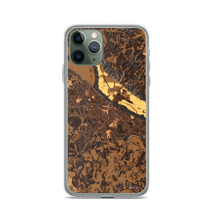 Custom iPhone 11 Pro Jefferson City Missouri Map Phone Case in Ember
