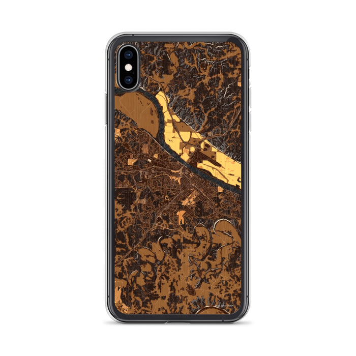 Custom iPhone XS Max Jefferson City Missouri Map Phone Case in Ember
