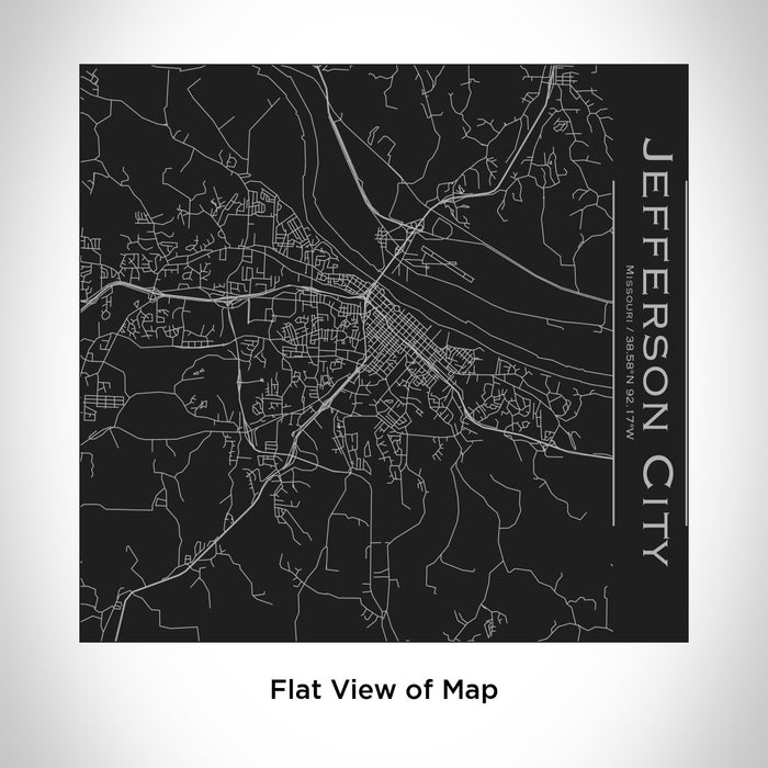 Rendered View of Jefferson City Missouri Map Engraving on 17oz Stainless Steel Insulated Tumbler in Black