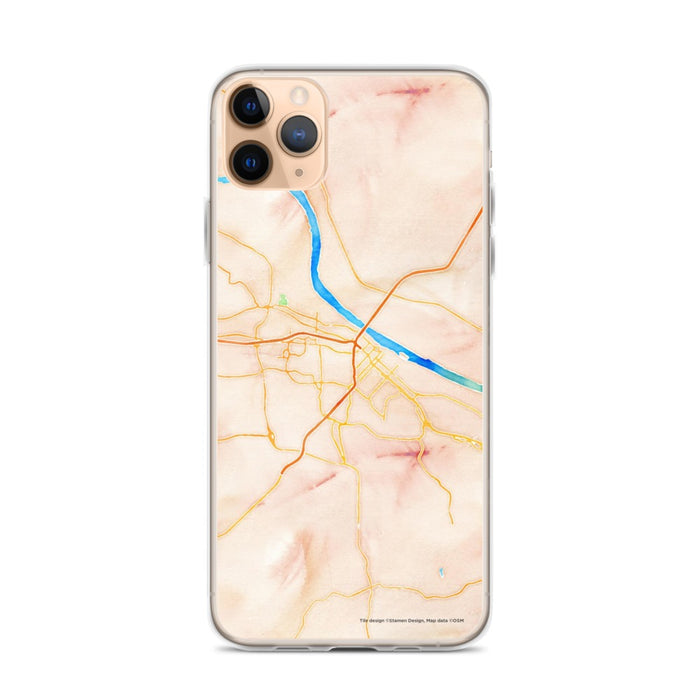 Custom iPhone 11 Pro Max Jefferson City Missouri Map Phone Case in Watercolor