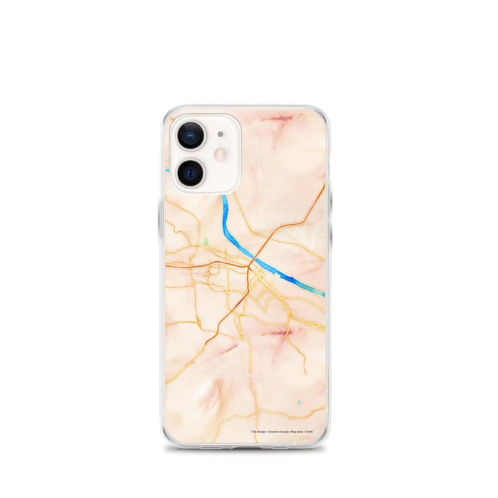 Custom iPhone 12 mini Jefferson City Missouri Map Phone Case in Watercolor