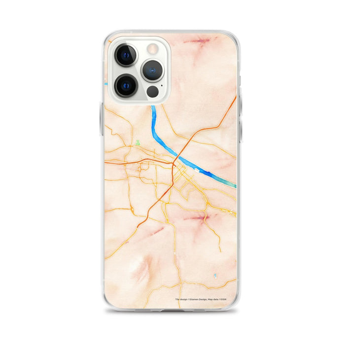 Custom iPhone 12 Pro Max Jefferson City Missouri Map Phone Case in Watercolor