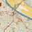 Jefferson City Missouri Map Print in Woodblock Style Zoomed In Close Up Showing Details