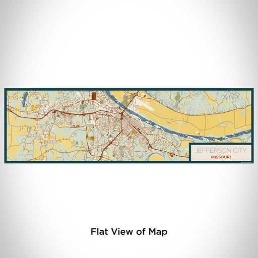 Flat View of Map Custom Jefferson City Missouri Map Enamel Mug in Woodblock
