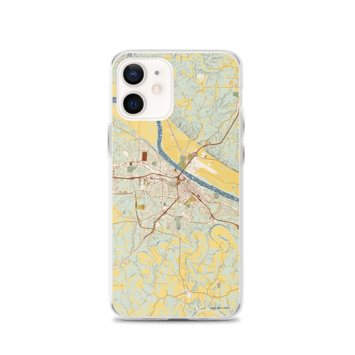 Custom iPhone 12 Jefferson City Missouri Map Phone Case in Woodblock