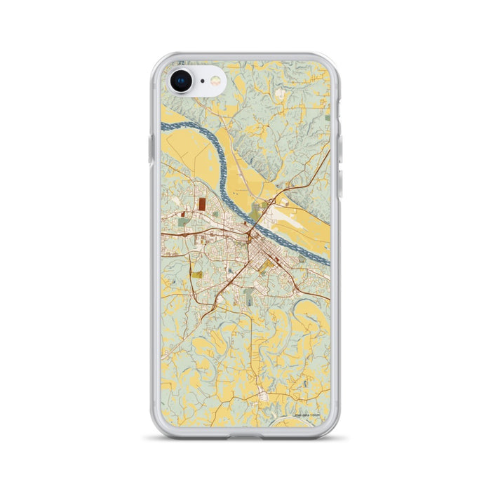 Custom iPhone SE Jefferson City Missouri Map Phone Case in Woodblock