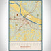 Jefferson City Missouri Map Print Portrait Orientation in Woodblock Style With Shaded Background