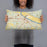 Person holding 20x12 Custom Jefferson City Missouri Map Throw Pillow in Woodblock
